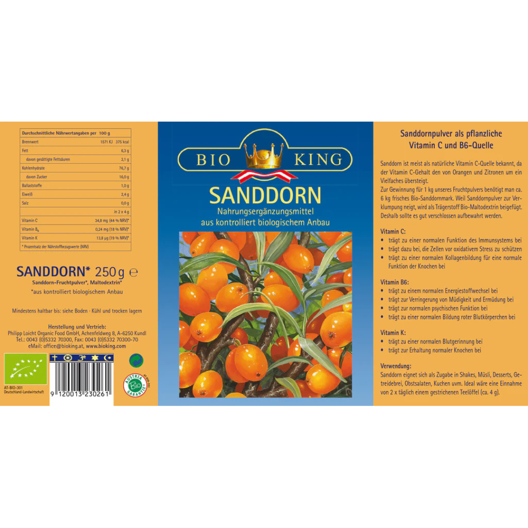 Artikelbild 2 des Artikels “BioKing Bio Sanddorn Fruchtpulver “