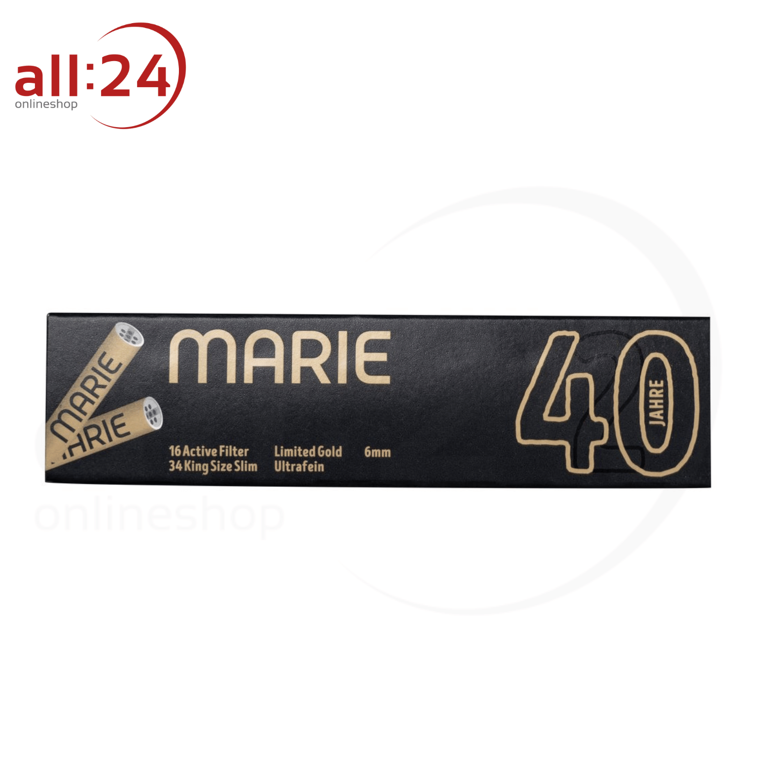 Artikelbild 2 des Artikels “BOX MARIE Active Filter Gold King Size Slim Zigarettenpapier 16 Stück “