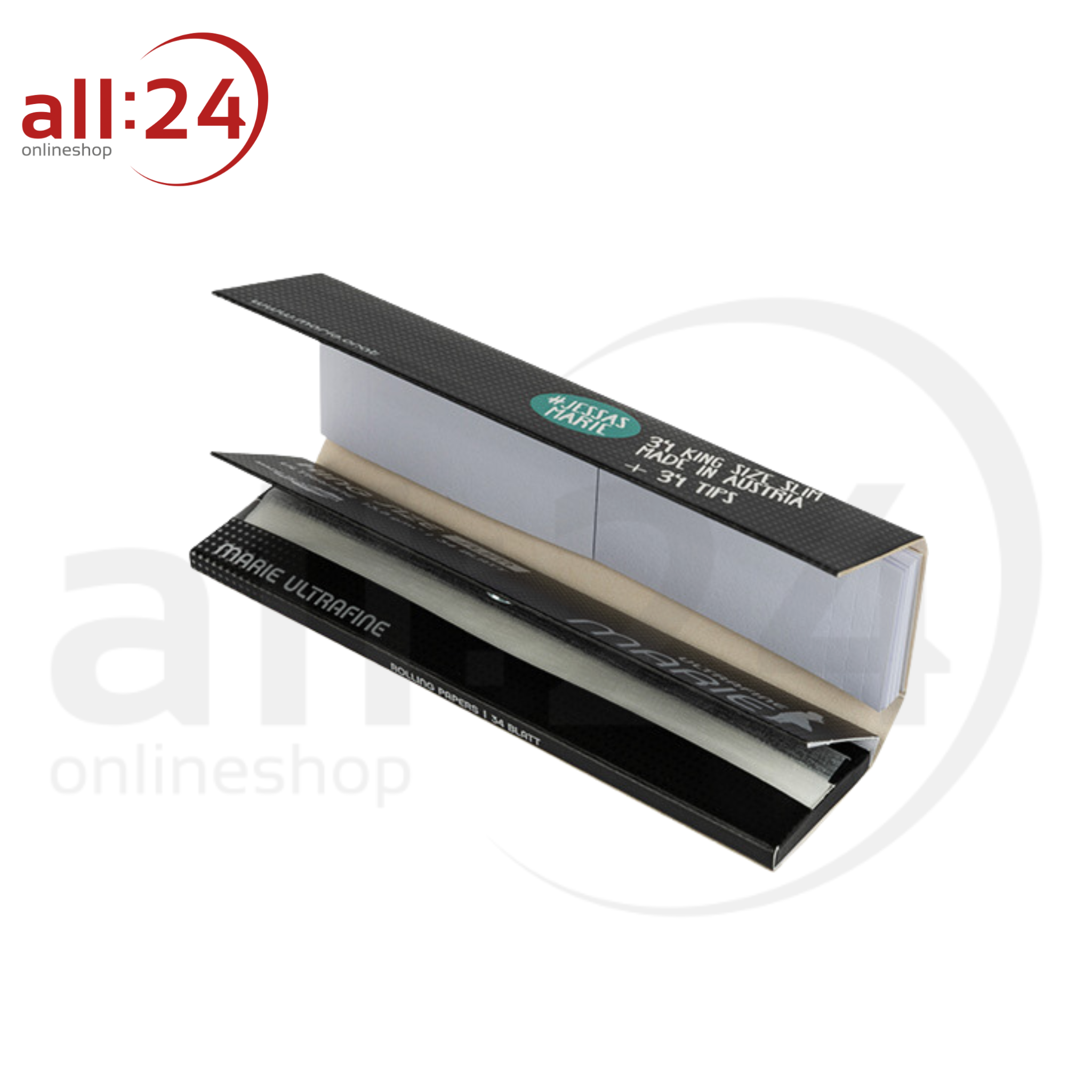 Artikelbild 2 des Artikels “BOX MARIE Ultrafine slim KingSize Zigarettenpapier + Filter Tips “
