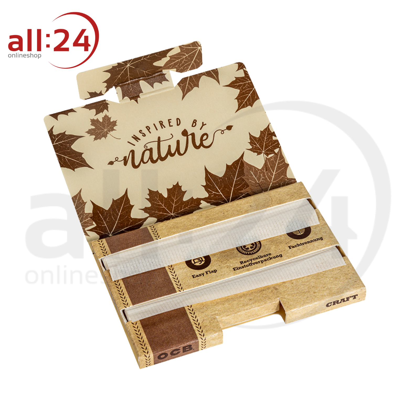Artikelbild 2 des Artikels “OCB Craft Ungebleichtes Zigarettenpapier - 25 Heftchen à 100 Blatt “