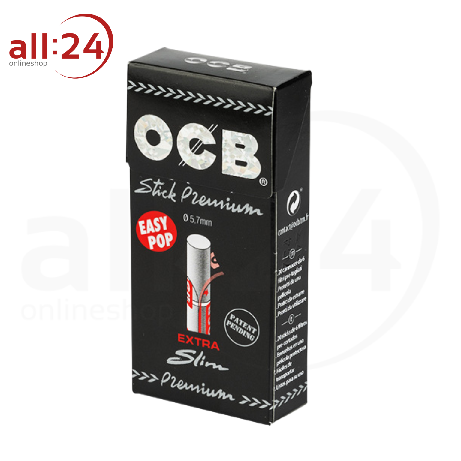 Artikelbild 2 des Artikels “OCB Premium Filter Sticks Extra Slim 5,7 mm - 20er Pack à 120 Filter “