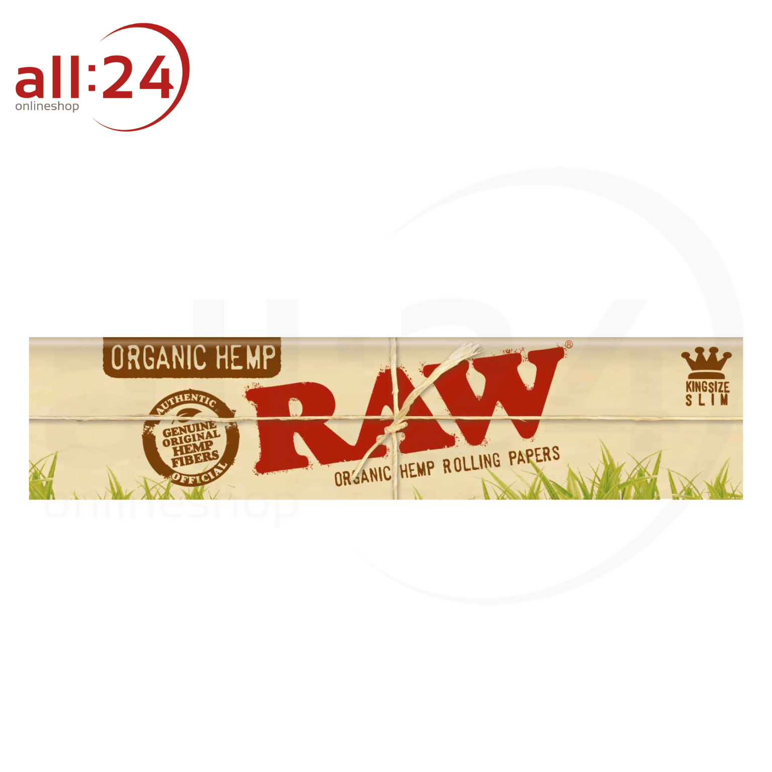 Artikelbild 2 des Artikels “BOX RAW Organic Hemp King Size Slim Rolling Papers, 50 Stück á 32 Blatt “