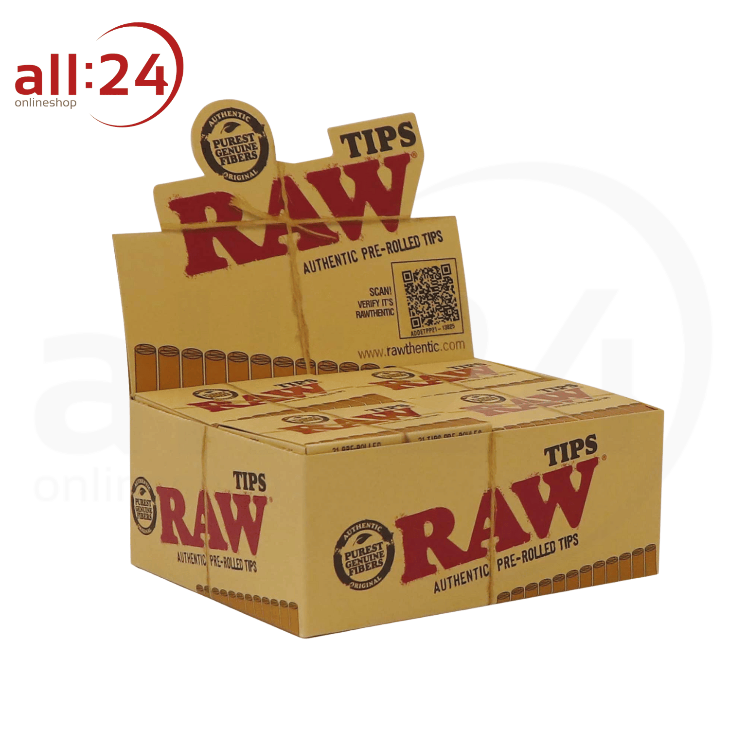 Artikelbild 2 des Artikels “BOX RAW Prerolled Tips, Vorgerollte Filtertips, 20 Stück je 21 Filter “