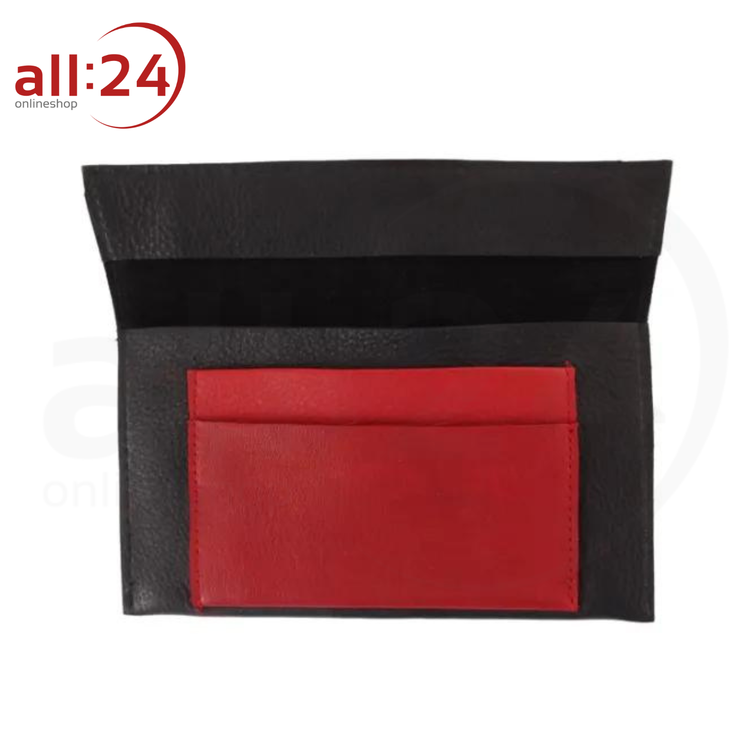 Artikelbild 2 des Artikels “Tabaktasche Leder rot/schwarz mit Druckverschluss “