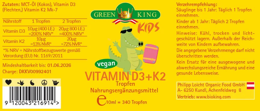 Artikelbild 2 des Artikels “GreenKing Vitamin D3 + K2 für Kinder “