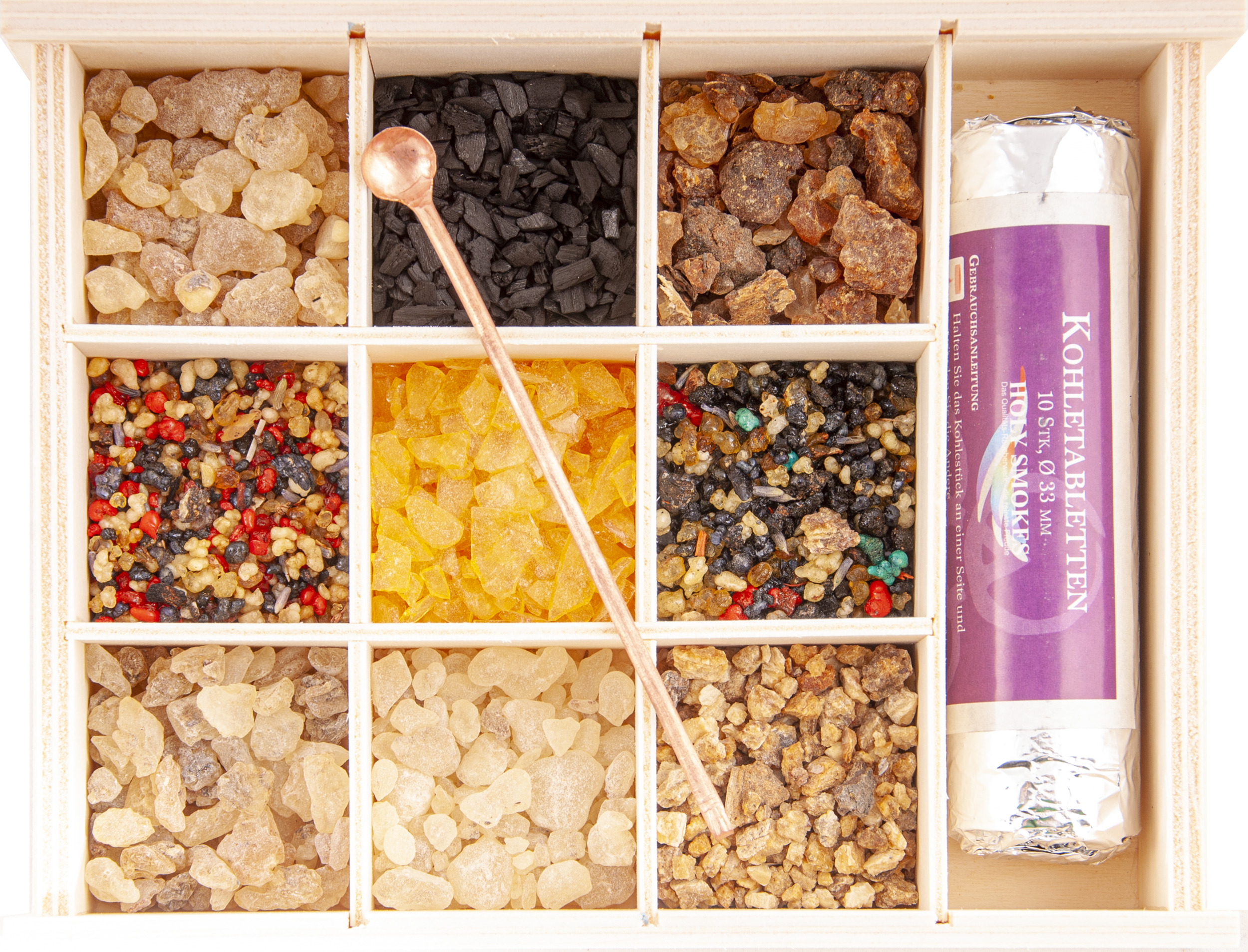 Artikelbild 2 des Artikels “Magisches Räucherset - 9 Harze: Weihrauch, Styrax, Olibanum für Witchy Rituale & Rauhnächte “