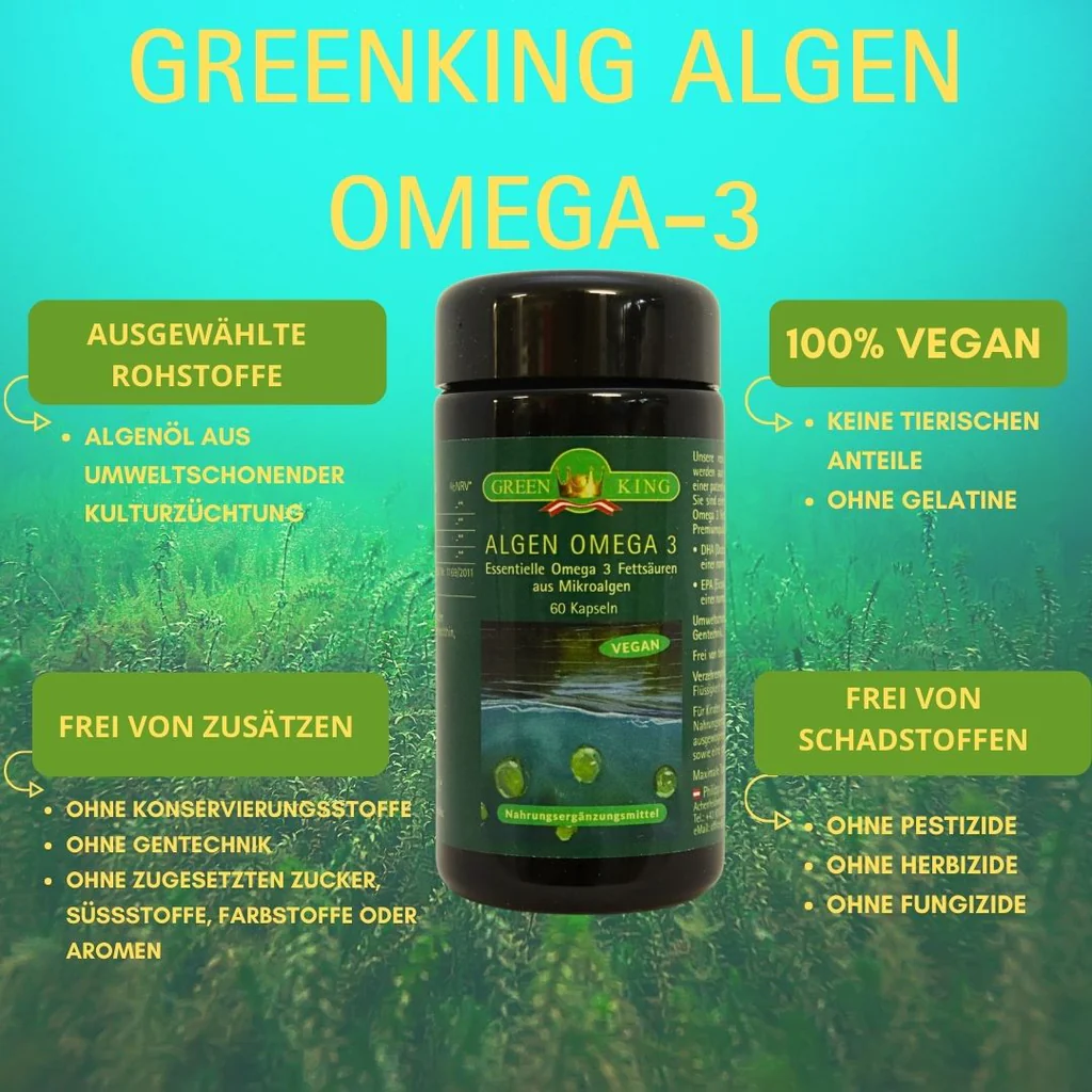 Artikelbild 3 des Artikels “GreenKing Algen Omega 3 60 Kapseln Vegan “