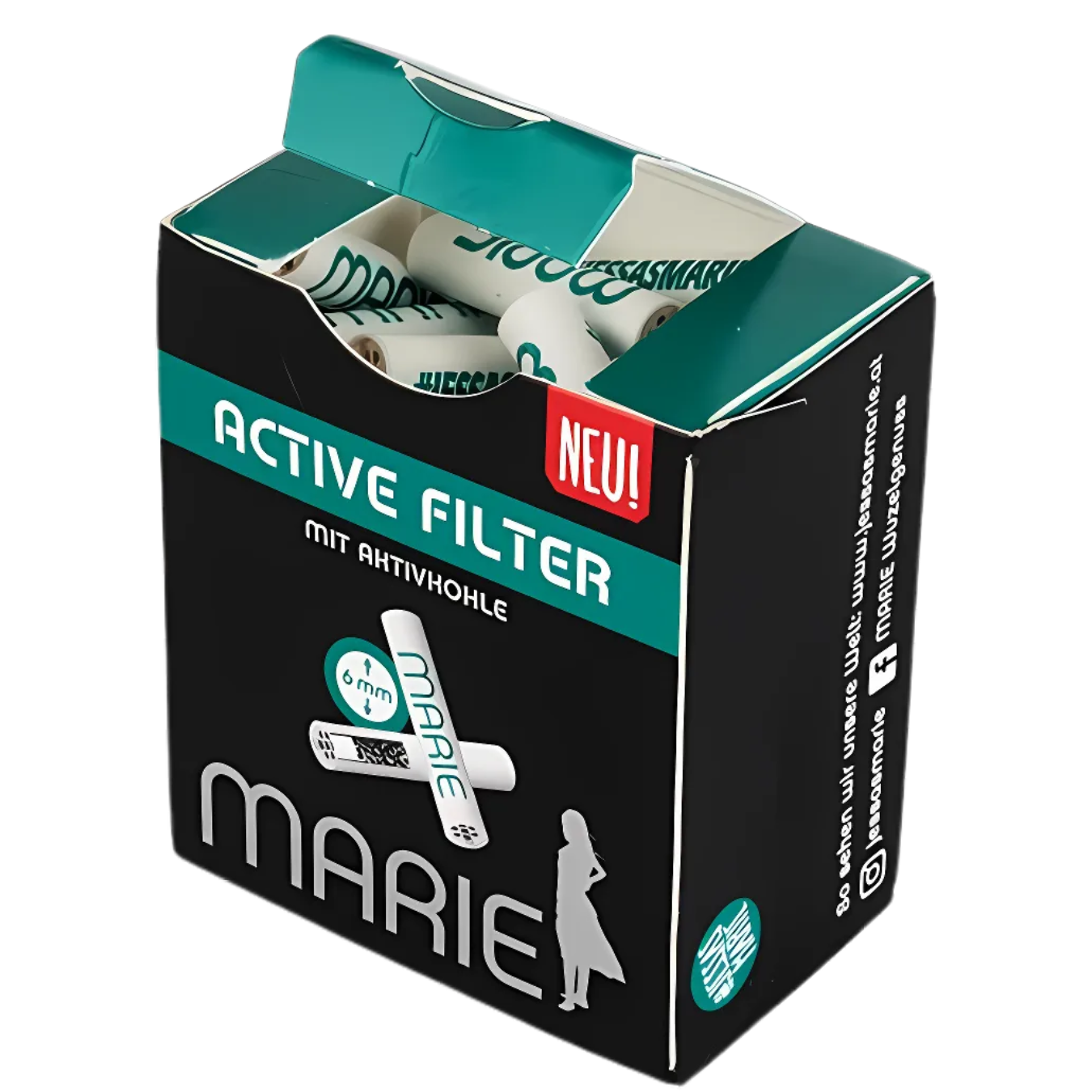 Artikelbild 3 des Artikels “MARIE Active Filter 6mm - Box mit 34 Aktivkohlefiltern “