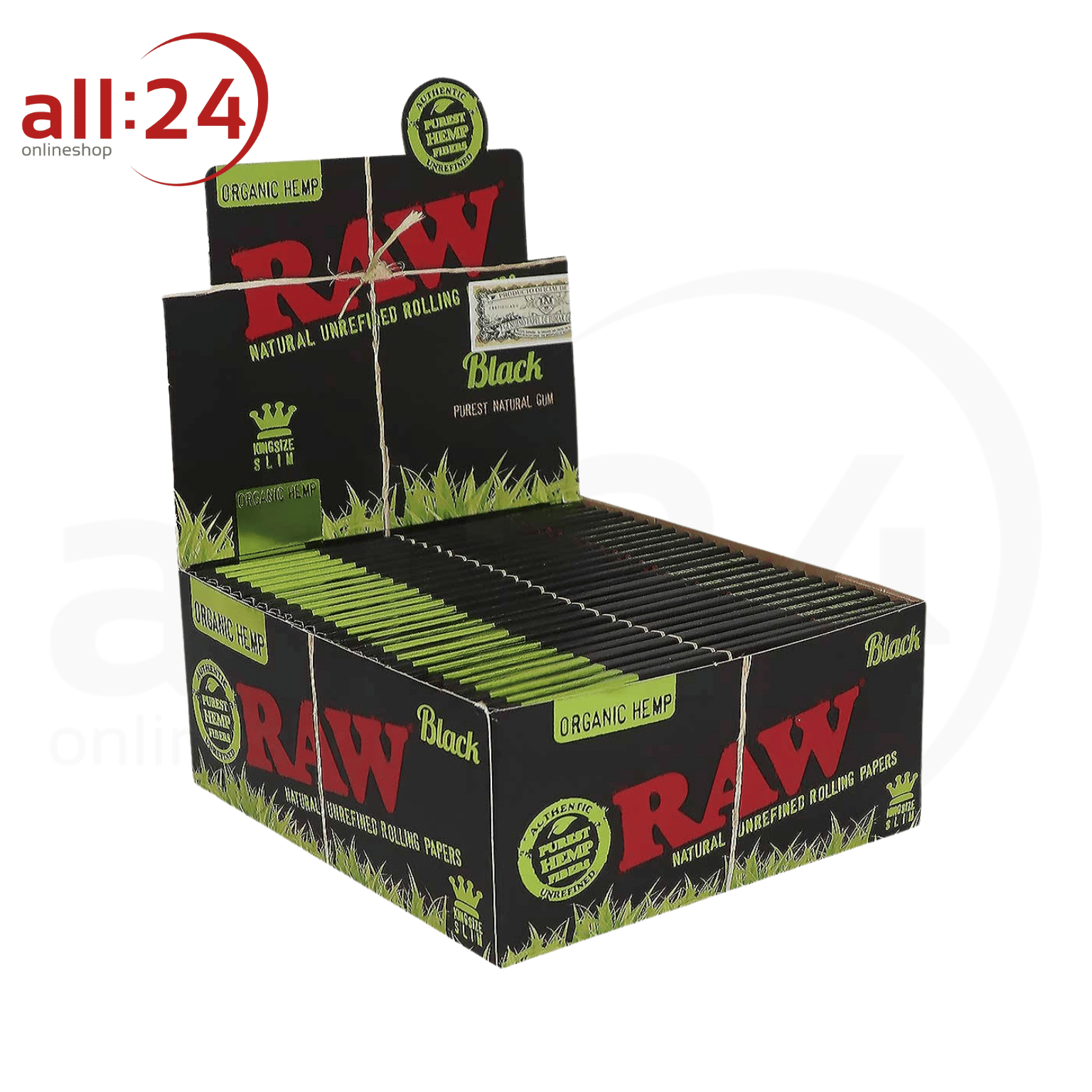 Artikelbild 3 des Artikels “BOX RAW Black Rolling Papers Organic Hemp King Size, 50 Stück “
