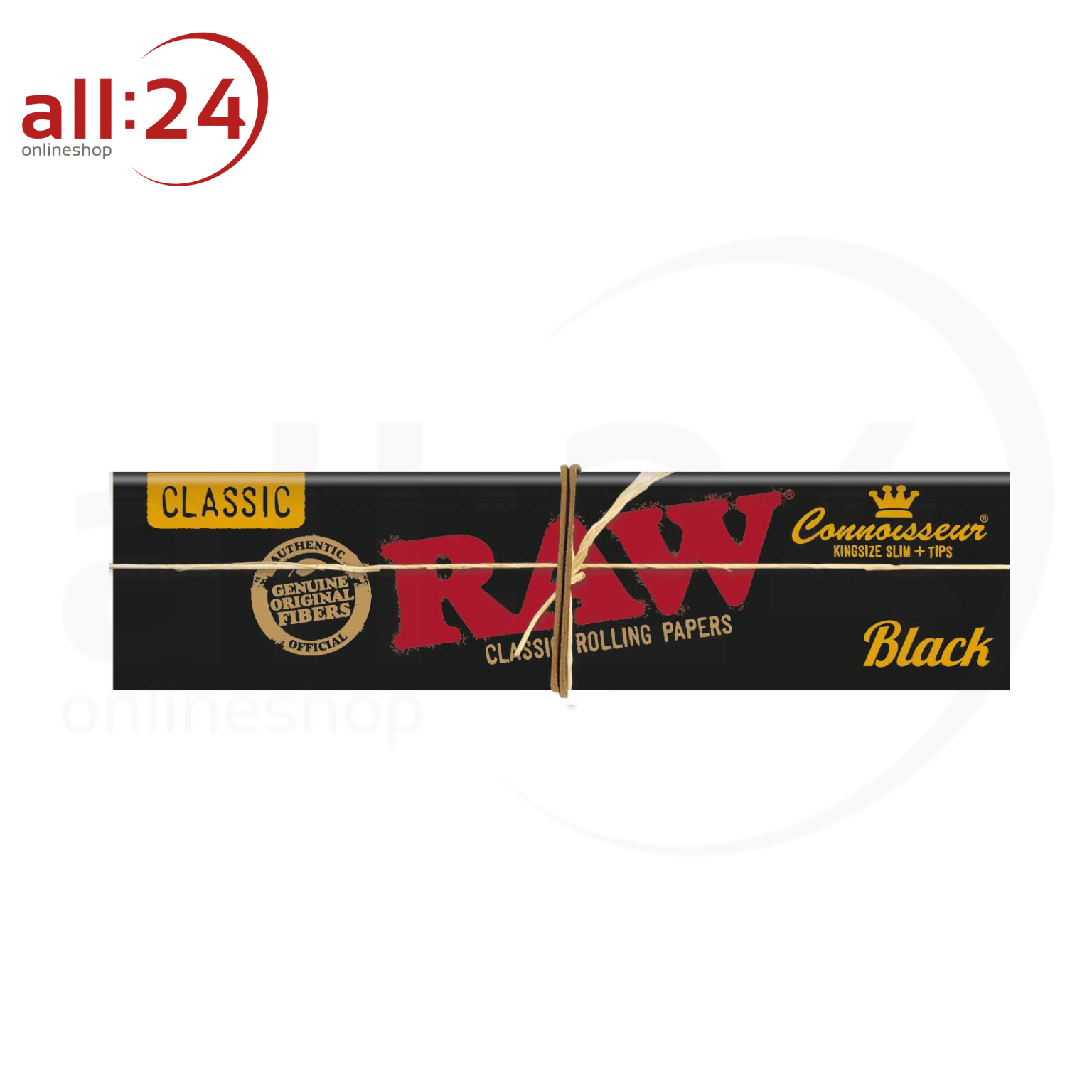 Artikelbild 3 des Artikels “BOX RAW Black Rolling Paper Connoisseur King Size Slim + Tips, 24 Stück “