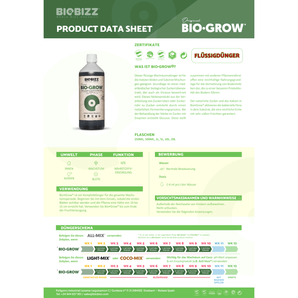 Artikelbild 3 des Artikels “BioBizz Bio-Grow - Hochwertiger Bio-Wachstumsdünger “