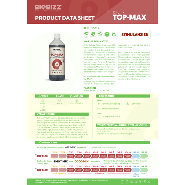 Artikelbild 3 des Artikels “BioBizz Top-Max - Biologischer Blütebooster für maximale Erträge “