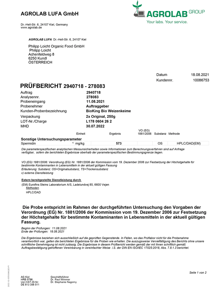 Artikelbild 3 des Artikels “BioKing Bio Weizenkeime 250g “
