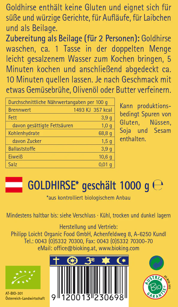 Artikelbild 4 des Artikels “BioKing Bio Goldhirse, 500g-1000g “