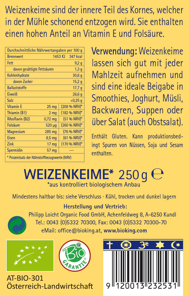 Artikelbild 4 des Artikels “BioKing Bio Weizenkeime 250g “