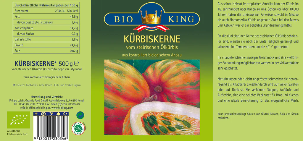 Artikelbild 4 des Artikels “BioKing Bio Kürbiskerne vom Steirischen Ölkürbis Vegan, 250g-1000g “