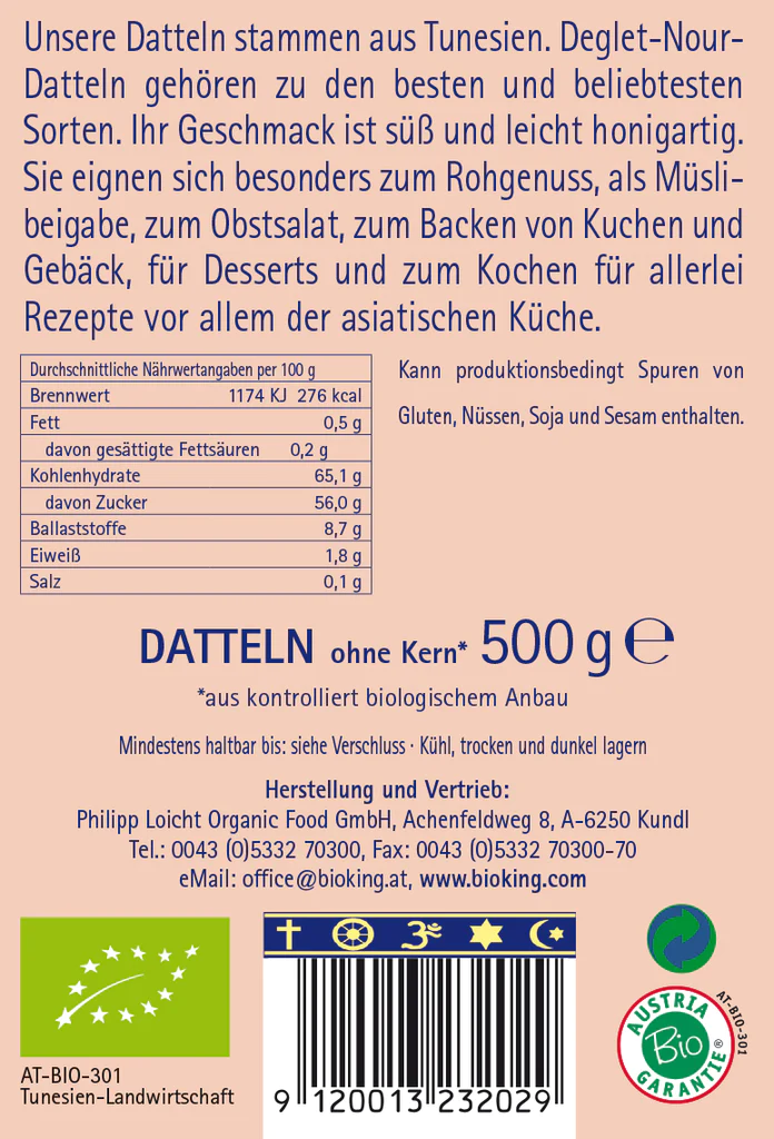 Artikelbild 4 des Artikels “BioKing Bio-Datteln Deglet Nour ohne Kern, 250-500g “