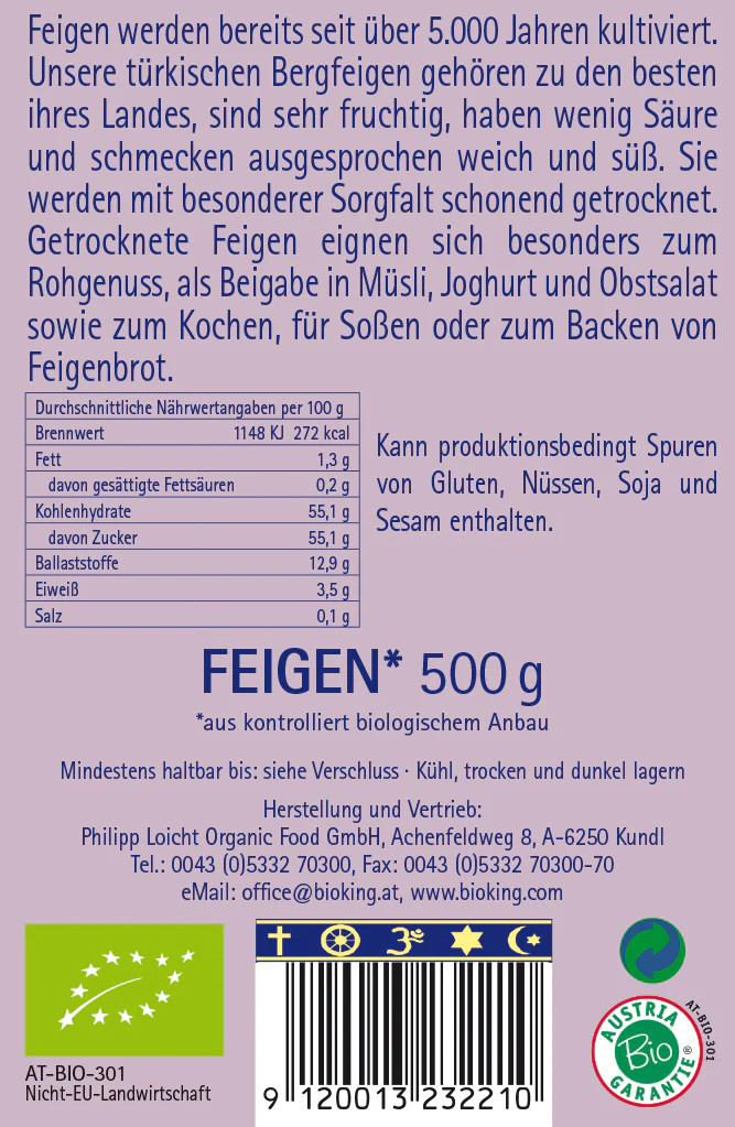 Artikelbild 4 des Artikels “BioKing Bio Feigen Getrocknet, 250g-500g “