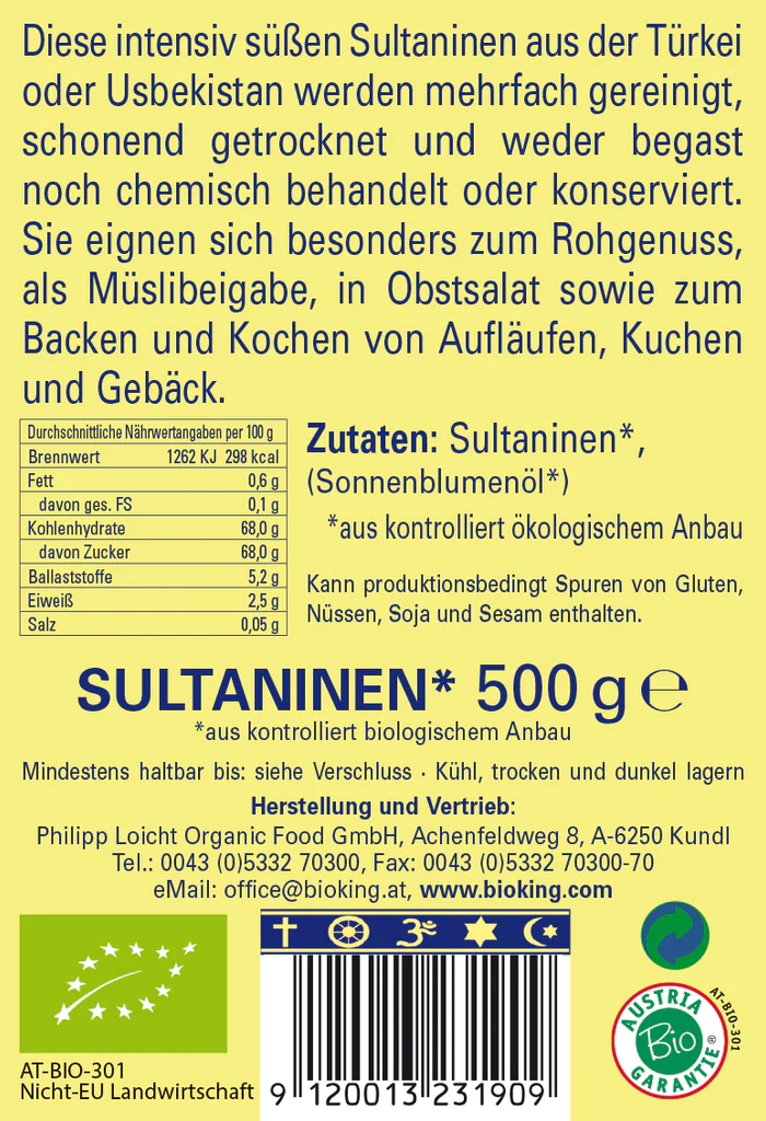 Artikelbild 4 des Artikels “BioKing Bio Sultaninen/Rosinen, 250g-500g “