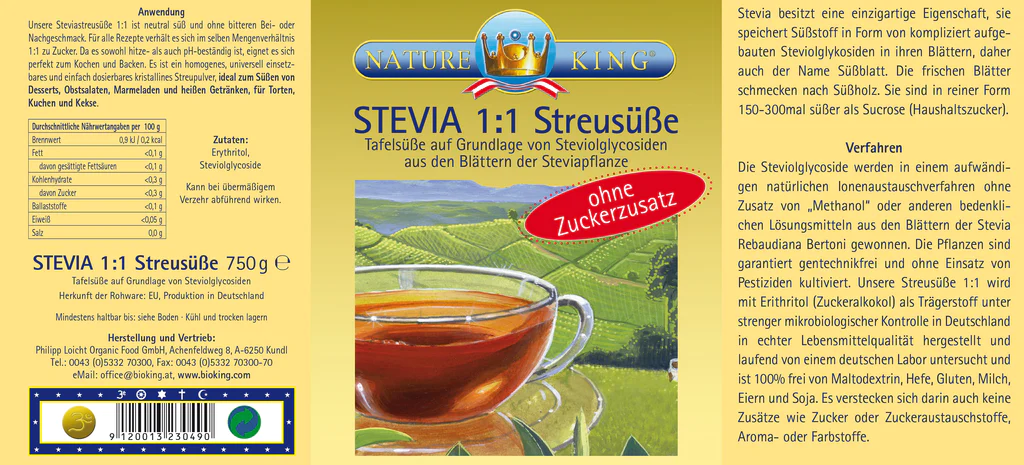 Artikelbild 4 des Artikels “BioKing Stevia Streusüße 1:1, 350g-750g “