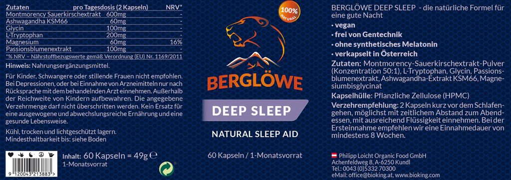 Artikelbild 4 des Artikels “Berglöwe Deep Sleep Kapseln Natürliche Schlafhilfe 60 Stück “