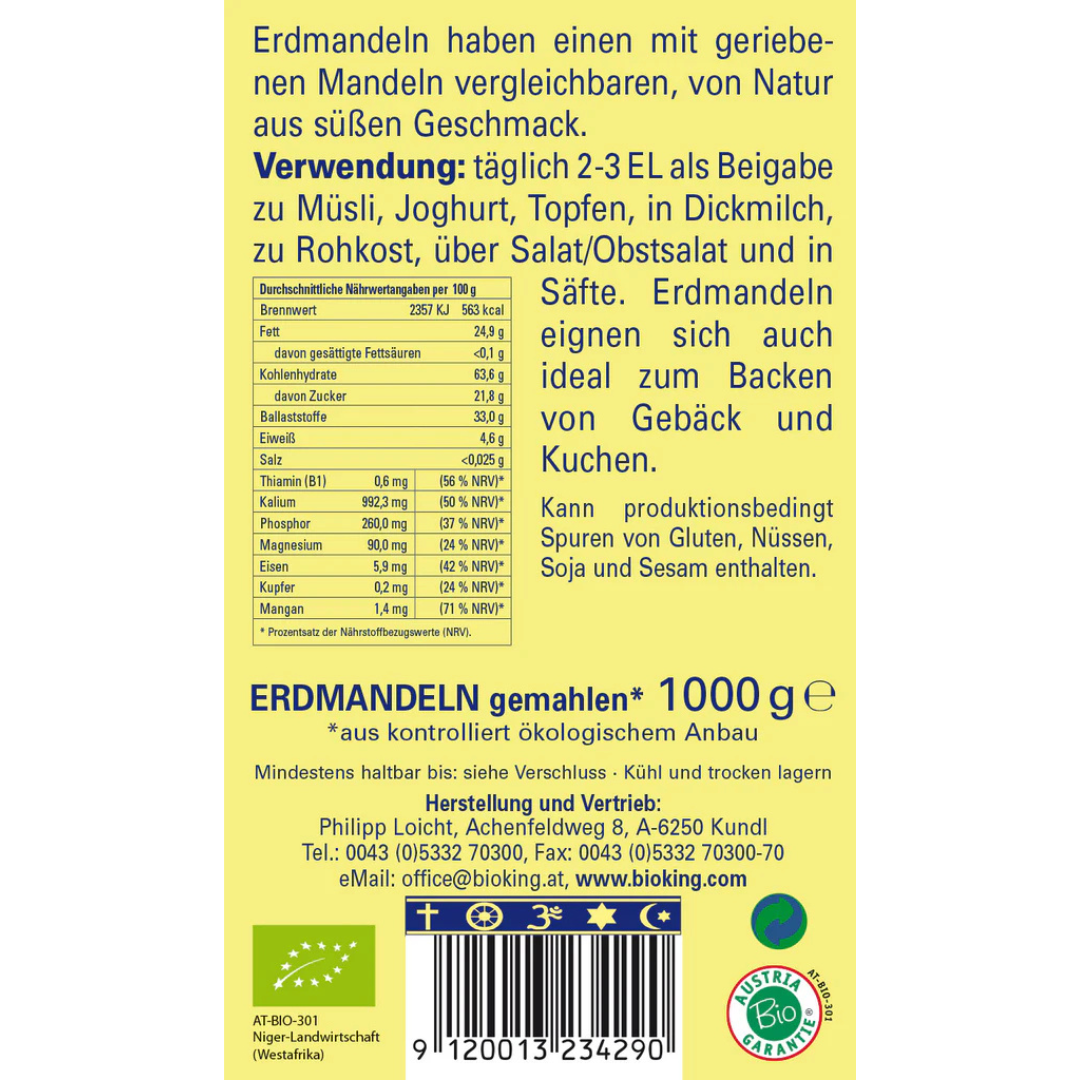 Artikelbild 4 des Artikels “BioKing Bio Erdmandeln Gemahlen Gerieben “
